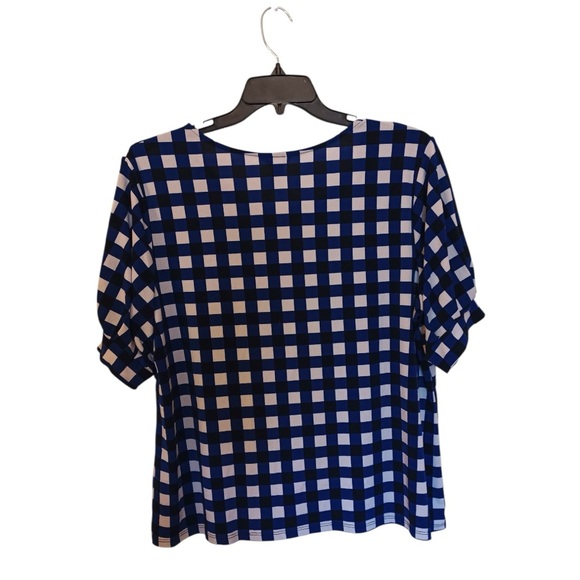 Cato Blue Black White Checkered Women's Top Size XL - Picture 4 of 13